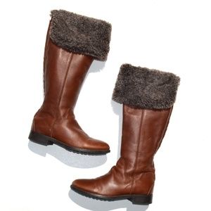 Aldo Brown Faux Fur Boots Size 6